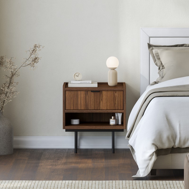 Stolik nocny EVRON 1 szuflada i półka – nowoczesny i funkcjonalny