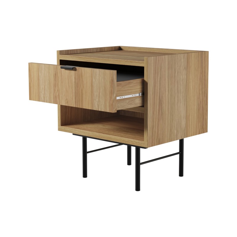 Stolik nocny EVRON 1 szuflada i półka – nowoczesny i funkcjonalny