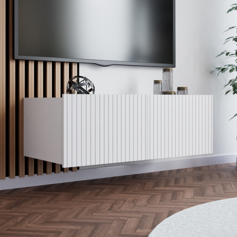 Szafka RTV KAVELL 100 cm – szafka z ryflowanym frontem