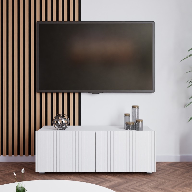 Szafka RTV KAVELL 100 cm – szafka z ryflowanym frontem