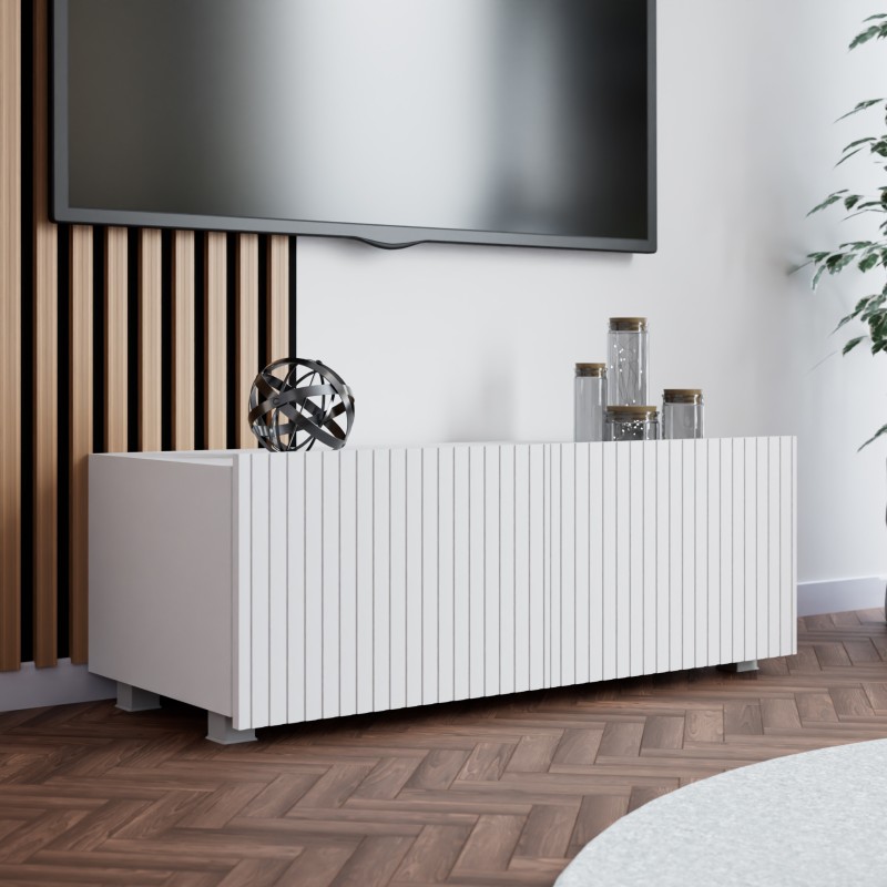 Szafka RTV KAVELL 100 cm – szafka z ryflowanym frontem