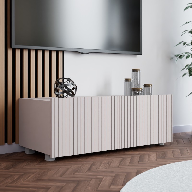 Szafka RTV KAVELL 100 cm – szafka z ryflowanym frontem