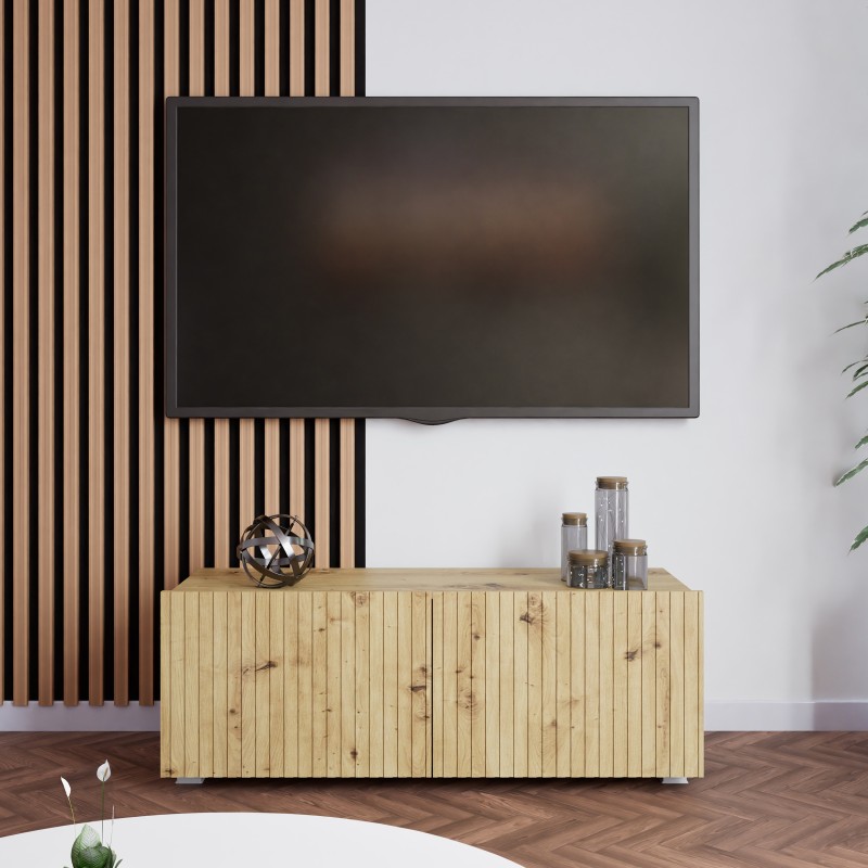 Szafka RTV KAVELL 100 cm – szafka z ryflowanym frontem