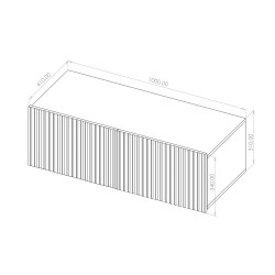 Szafka RTV KAVELL 100 cm – szafka z ryflowanym frontem