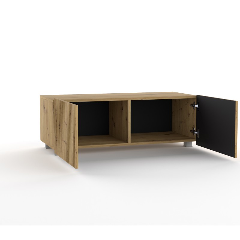 Szafka RTV KAVELL 100 cm – szafka z ryflowanym frontem