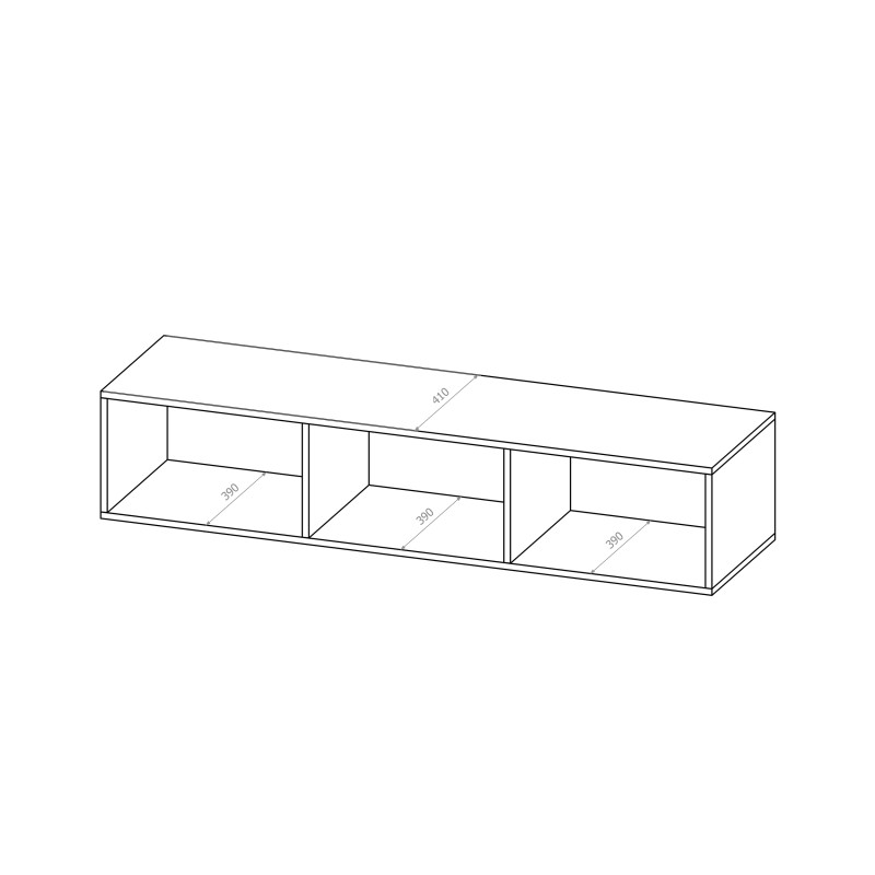 Szafka RTV KAVELL 150 cm – nowoczesna szafka z 3 drzwiami, wisząca/stojąca