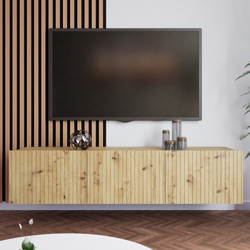 Szafka RTV KAVELL 150 cm – nowoczesna szafka z 3 drzwiami, wisząca/stojąca