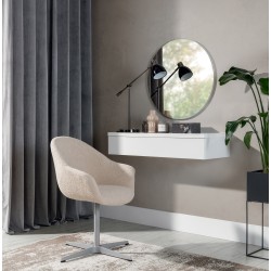 Konsola wisząca NIVARO – nowoczesna wisząca półka z 1 szufladą, biały lub czarny połysk