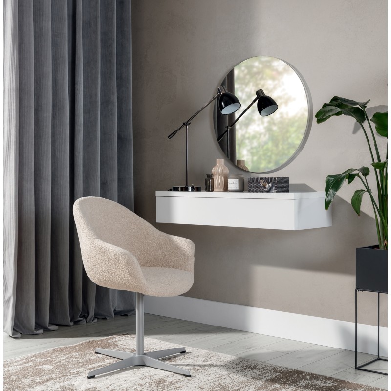 Konsola wisząca NIVARO – nowoczesna wisząca półka z 1 szufladą, biały lub czarny połysk