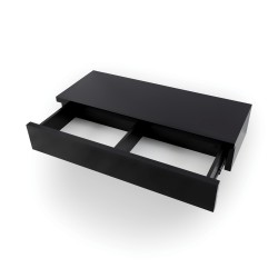 Konsola wisząca NIVARO – nowoczesna wisząca półka z 1 szufladą, biały lub czarny połysk