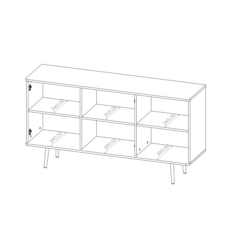 Komoda PARINI 150 cm – nowoczesna 3-drzwiowa komoda