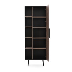 Regał PARINI – 1 drzwi, 8 półek, nowoczesny design | Czarny Grafit / Captains Deck