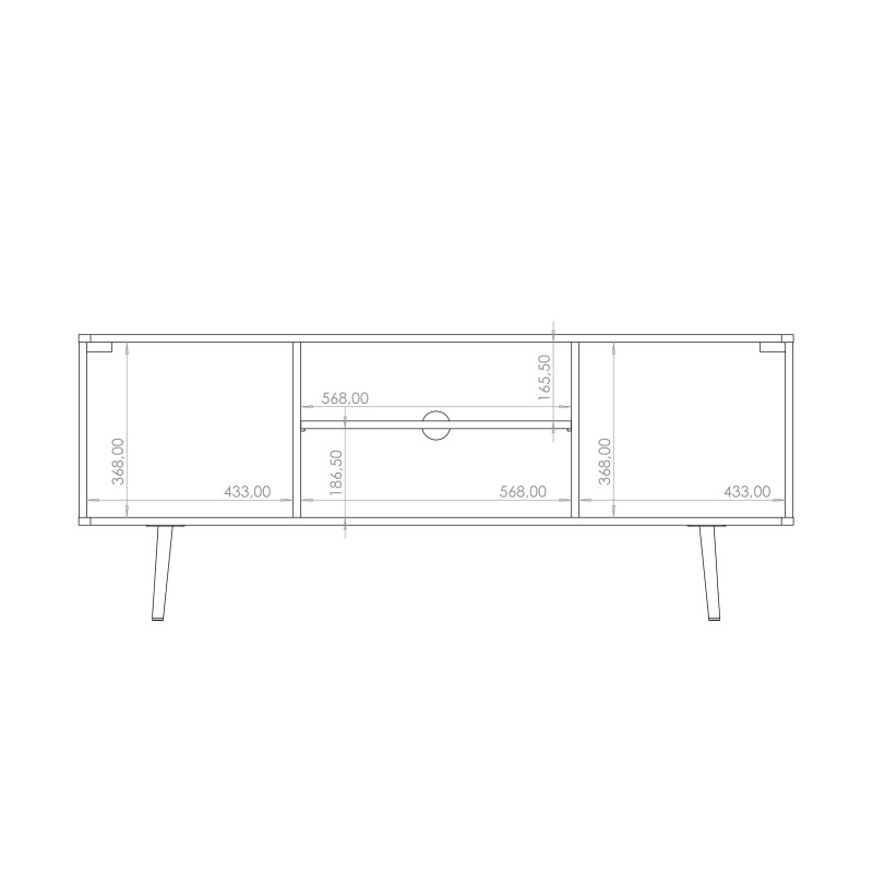 Szafka RTV PARINI – 2 drzwi, 1 półka, nowoczesny design | Czarny Grafit / Captains Deck