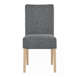 Krzesło tapicerowane FREYA – Bouclé RAVEN, nogi drewniane