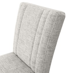 Krzesło tapicerowane FREYA – Bouclé RAVEN, nogi drewniane