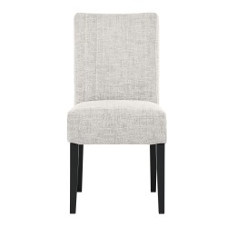 Krzesło tapicerowane FREYA – Bouclé RAVEN, nogi drewniane