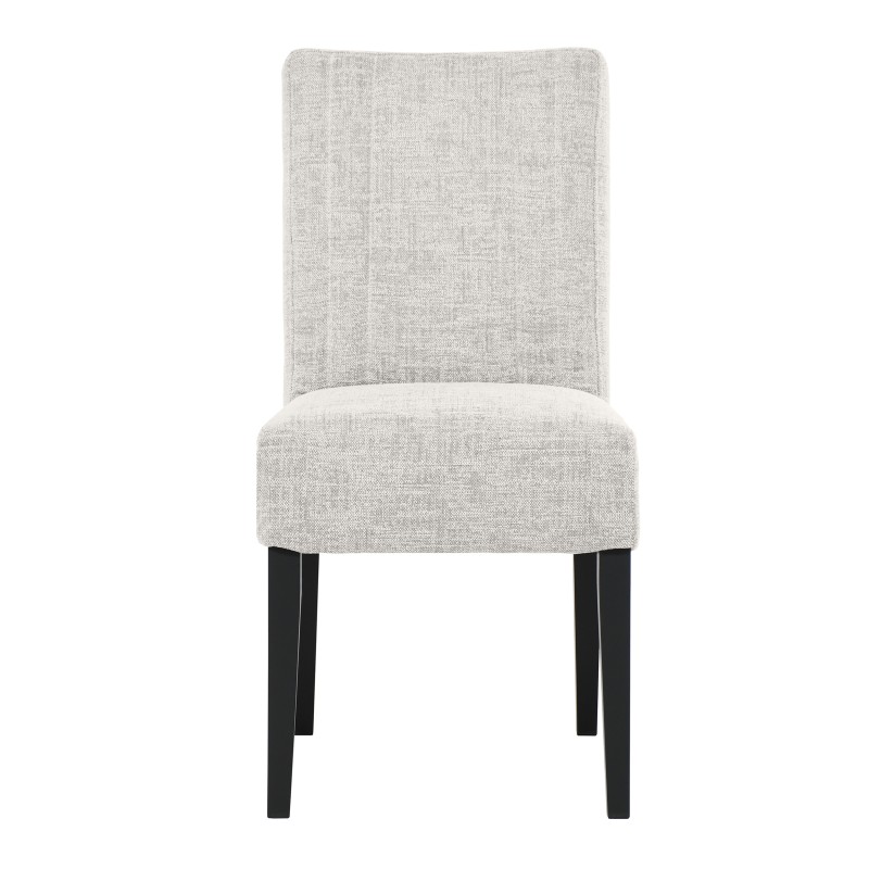 Krzesło tapicerowane FREYA – Bouclé RAVEN, nogi drewniane