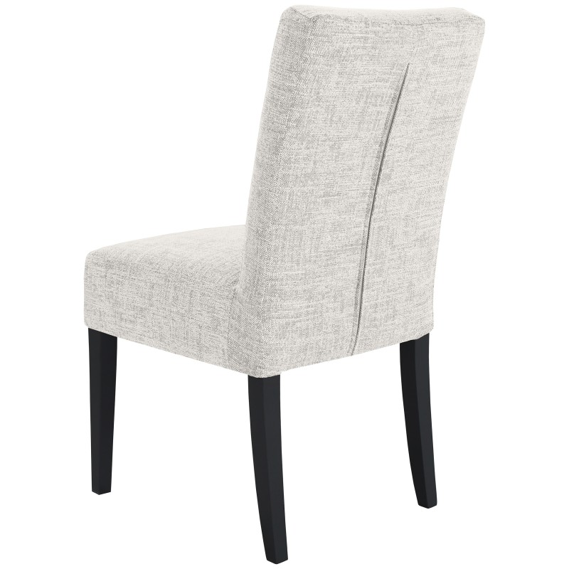 Krzesło tapicerowane FREYA – Bouclé RAVEN, nogi drewniane