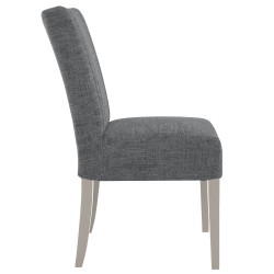 Krzesło tapicerowane FREYA – Bouclé RAVEN, nogi drewniane