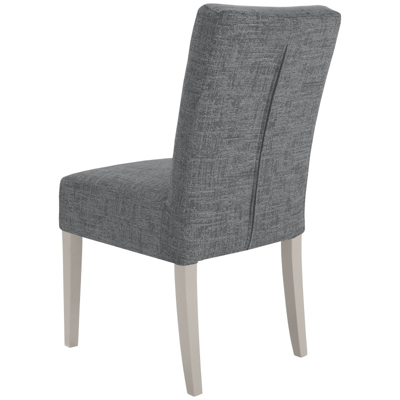 Krzesło tapicerowane FREYA – Bouclé RAVEN, nogi drewniane