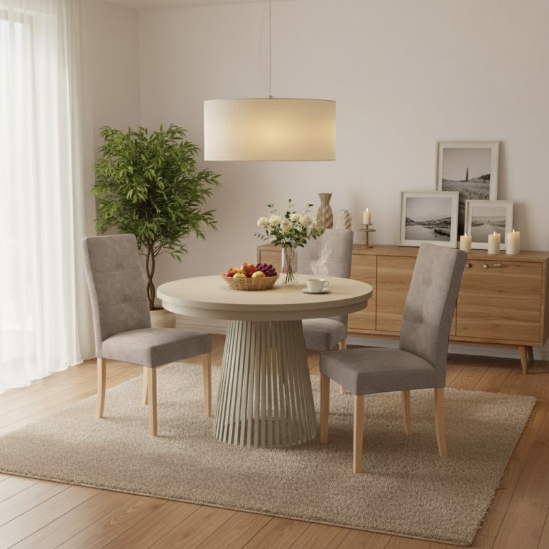 Krzesło tapicerowane SOLIS – drewniane nogi, ekoskóra RANGER