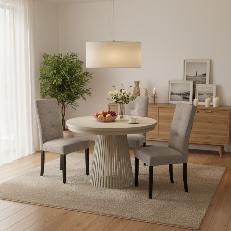 Krzesło tapicerowane SOLIS – drewniane nogi, ekoskóra RANGER