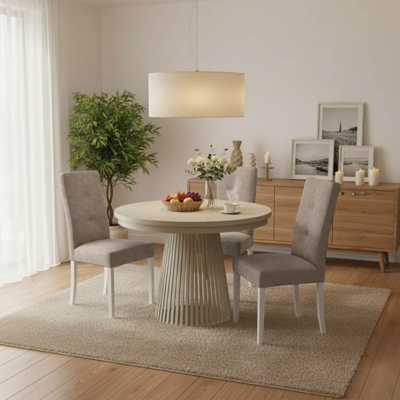 Krzesło tapicerowane SOLIS – drewniane nogi, ekoskóra RANGER