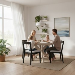 Krzesło tapicerowane MODEN – drewniane nogi, tkanina POLARIS