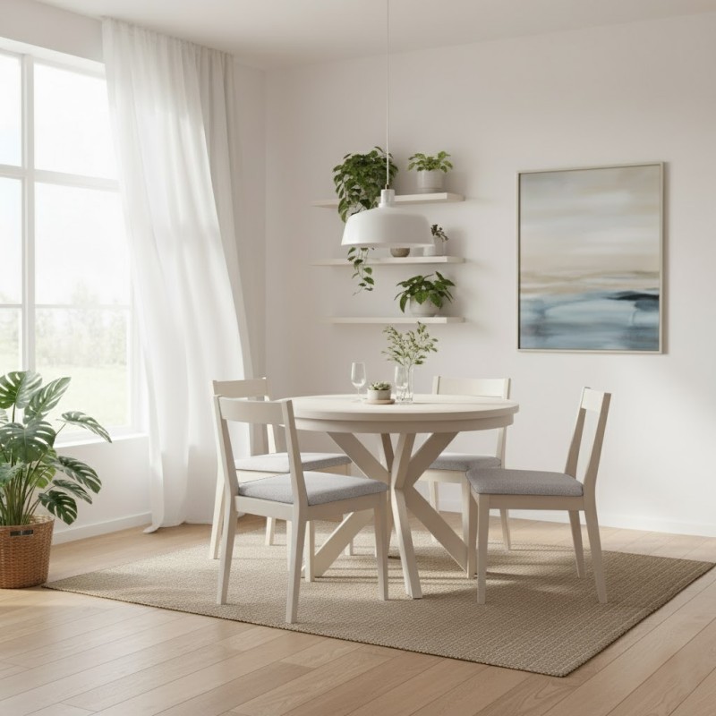 Krzesło tapicerowane MODEN – drewniane nogi, tkanina POLARIS