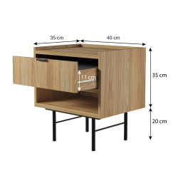 Stolik nocny EVRON 1 szuflada i półka – nowoczesny i funkcjonalny