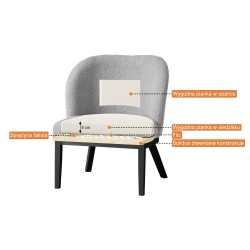 Krzesło tapicerowane LIVA z tkaniny bouclé | QUELLE