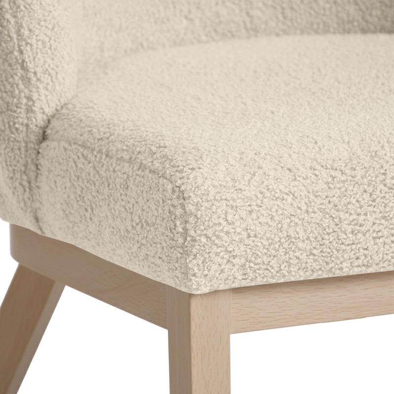 Krzesło tapicerowane LIVA z tkaniny bouclé | QUELLE