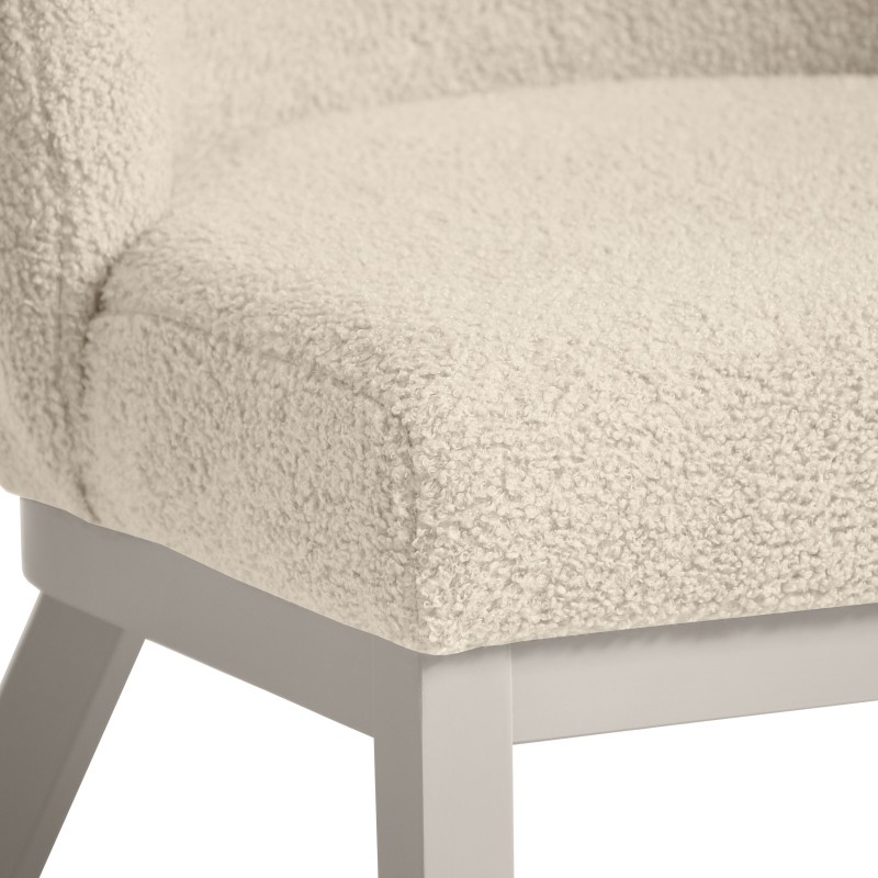 Krzesło tapicerowane LIVA z tkaniny bouclé | QUELLE