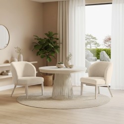 Krzesło tapicerowane LIVA z tkaniny bouclé | QUELLE