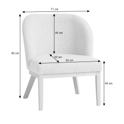 Krzesło tapicerowane LIVA z tkaniny bouclé | QUELLE