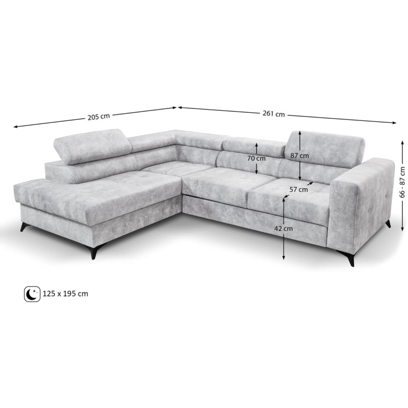 Narożnik z funkcją spania SORENTO | BeautySofa24.pl