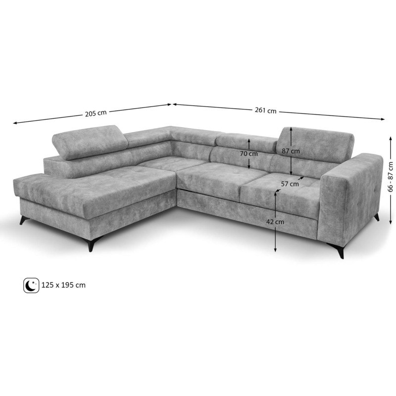 Narożnik z funkcją spania SORENTO | BeautySofa24.pl