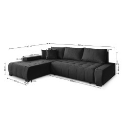 Narożnik z funkcją spania DRACO L Barrel | BeautySofa24.pl